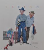 After Norman Rockwell (American 1894-1978) a set of four colour 'seasons' prints Spring, Summer,