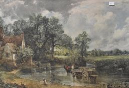 After John Constable (British, 1776-1837) colour print 'The Hay Wain', rural scene on the River
