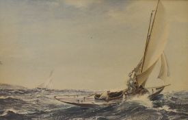 After Montague Dawson (British 1890-1973) coloured print 'A Winning Tack' framed measuring 45cm x
