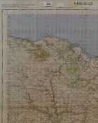 Framed Ordnance Survey map showing Minehead, UK, in gilded frame. 53.5cm x 43cm, 58cm x 47.5cm