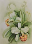 20th Century School, watercolour, A still life depicting flowers, framed, mounted, and under glass,
