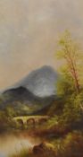 Artist unknown, oil on board showing an English landscape scene, within gilt mount and moulded