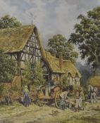 After John Lewis Chapman (British b.1946) a pair of colour prints, bygone scenes with thatched