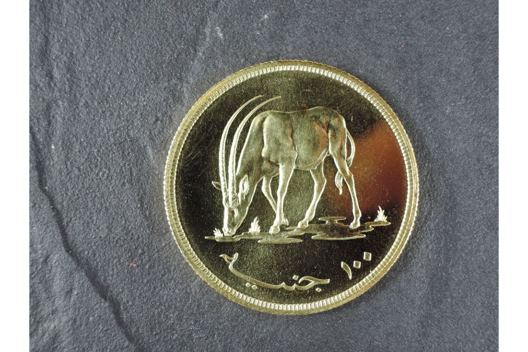 A 1976 Sudan 100 Pounds Gold Coin, Antelope to reverse, Uncirculated in plastic capsule and in Royal - Image 2 of 3
