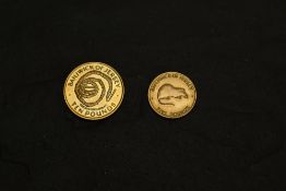 Two 1972 Bailiwick of Jersey 22ct Gold Coins, both for the Silver Wedding, Ten Pounds and Five
