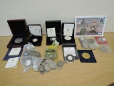 A collection of GB and World Coins including Royal Mint Silver Proof 2017 One Pound in case with
