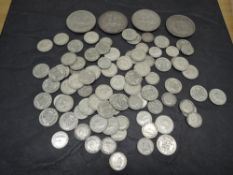 A collection of George V & George VI Silver Coins, 1935 Crown x3, 1937 Crown, Sixpences 1937-1946