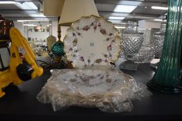 A set of four Royal Crown Derby 'Royal Antoinette' Bone China dinner plates having central floral