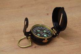 A vintage academy engineer 'Lensaic' compass with glow in the dark marks, w5cm.