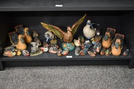 A vintage ceramic duck figure, having wings spread about to take off, h18cm, sold together with