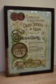 An early 20th century graduation certificate awarded to Isabella Kichardson, 1909, from the