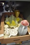 A box containing various ceramics, to include a part Bristol ware part tea service, a group of 6