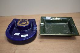 A vintage Martell Cognac ceramic advertising ashtray in the form of a horse shoe, w16cm, sold