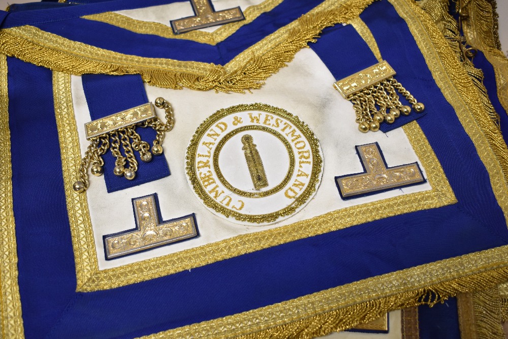 Seven pieces of local interest Masonic Regalia comprising six Westmorland and Cumberland district - Image 18 of 30