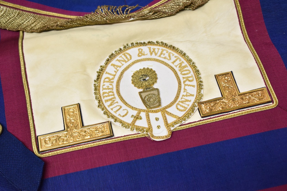 Seven pieces of local interest Masonic Regalia comprising six Westmorland and Cumberland district - Image 5 of 30
