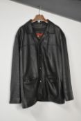A vintage L.L.D. genuine leather jacket in black smooth and supple leather, size XXL.