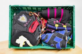 A collection of garments relating to academic study. Comprising, a black graduation robe, a navy,