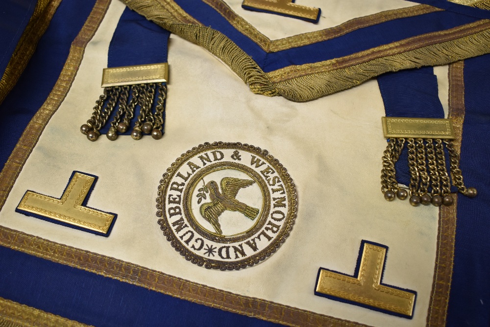 Seven pieces of local interest Masonic Regalia comprising six Westmorland and Cumberland district - Image 21 of 30