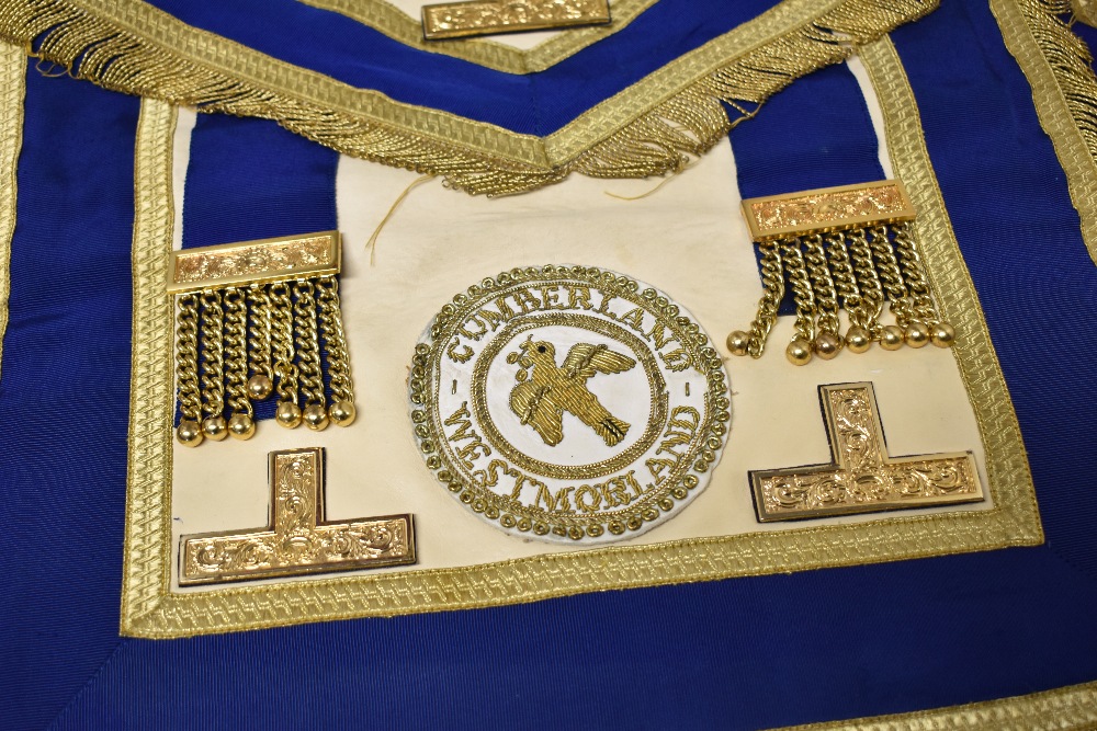 Seven pieces of local interest Masonic Regalia comprising six Westmorland and Cumberland district - Image 22 of 30