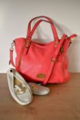 A designer handbag and a pair of loafers. A Michael Kors 'ESSEX' large shoulder tote, in