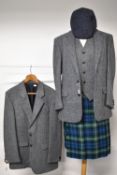 A collection of hand-woven Harris Tweed men's wear, including two jackets measuring chest 42' and