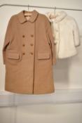 A collection of 50s children's wear, comprising a Rob Roy double breasted camel wool coat for age 8,