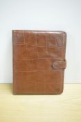 A Mulberry Crocodile skin style leather planner 19x23.5cm