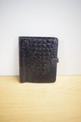 A boxed Mulberry filofax in crocodile skin 23x 19cm