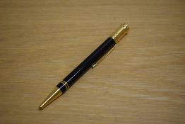 A Parker Duofold Centennial ballpoint pen in black with gold trim