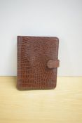 A boxed Mulberry Crocodile skin effect leather organiser/ agenda,14x18cm