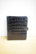 A Mulberry Filofax in black croc skin leather 23x19cm