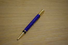 A Parker Duofold ballpoint pen in lapis lazulii