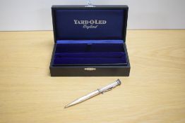A boxed Yard o Led propelling pencil in the Regent Hexagonal Barley design hallmarked silver. With