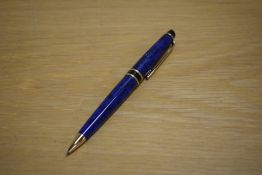 A Waterman Expert propelling pencil in Blue Marble