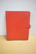 A Filofax Deskfax in red real calf leather 28 x 22cm