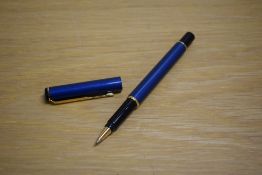 A Parker Rialto rollerball pen in Laque Metallic Blue