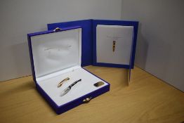 A Limited Edition Waterman Boucheron cartridge/converter fountain pen in blue resin and gold