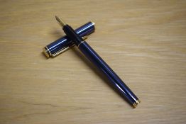 A Waterman Maestro cartridge fill fountain pen in Metallic blue having Waterman France M nib
