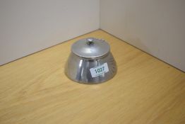 An Art Nouveau English pewter inkwell No0653, made by Liberty, designed by Archibald Knox