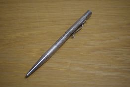 A Yard O Led hallmarked silver propelling pencil with engine turned design