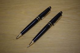 A Waterman Expert ballpoint pen and propelling pencil in Black