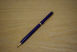 A Waterman Gentleman ballpoint pen in Laque Blue