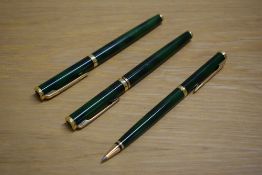 A Waterman Maestro cartridge fill fountain pen in Green Laque (another spares and repairs) with a