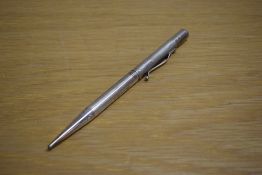 A Yard O Led hallmarked silver propelling pencil with engine turned design