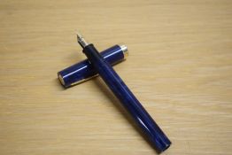 A Sheaffer No Nonsense cartridge fill fountain pen in blue having Sheaffer M made in USA nib