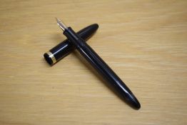A boxed Sheaffer Cadet touchdown fill fountain pen in black with single band to the cap having