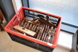 A selection of vintage moulding planes