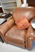 A modern leather recliner chair