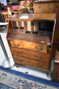 An early 20th Century mahogany bureau, width approx. 69cm