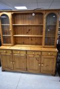 A modern yellow pine dresser , width approx. 172cm, height 190cm